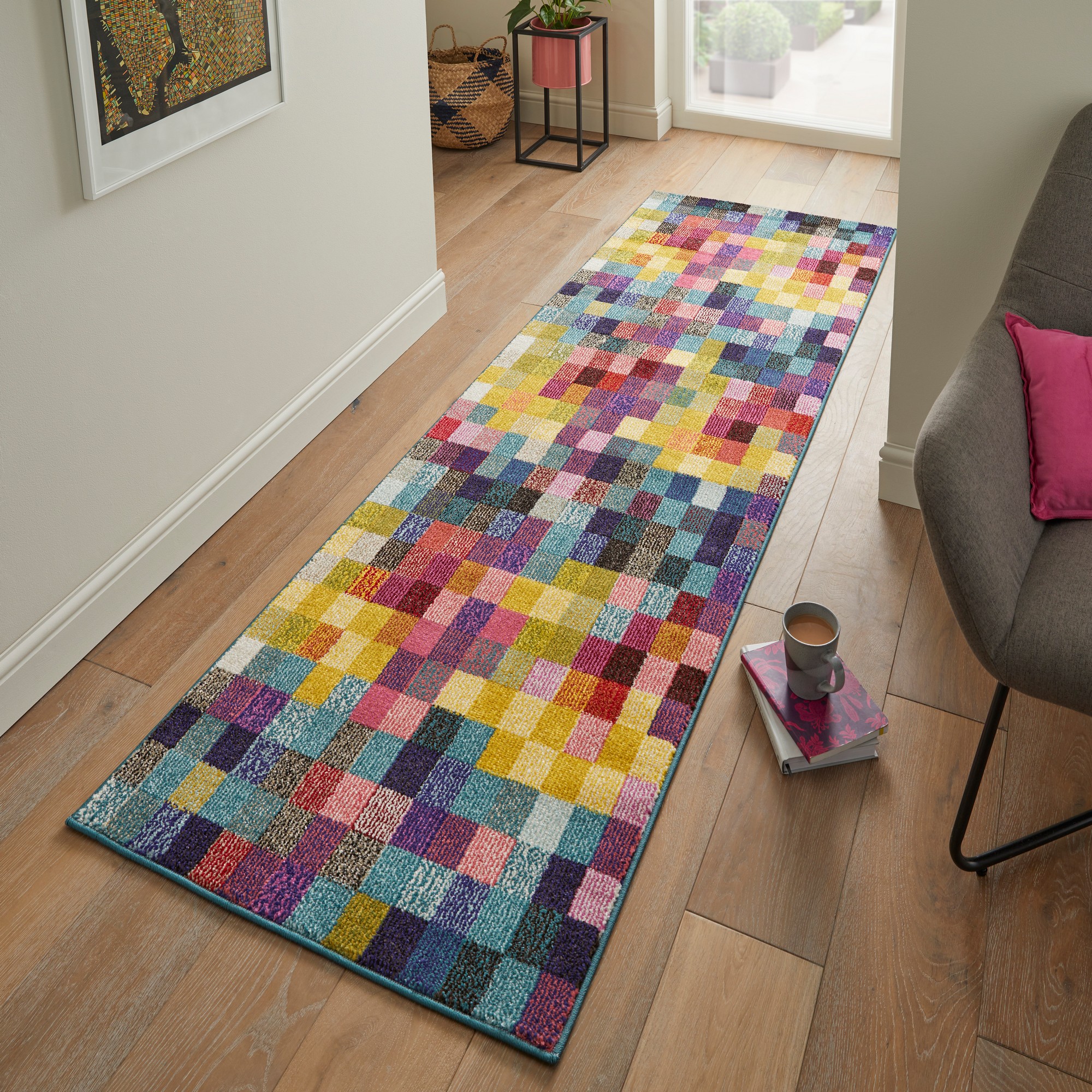 Carnaval Car103 Geometric Runner Rug By Concept Looms In Multicolour